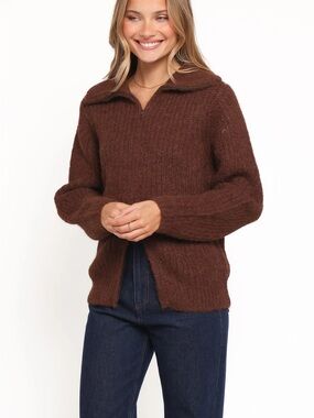Petal & Pup Miffy Cozy Soft Zip Through Chocolate Brown Cardigan New!